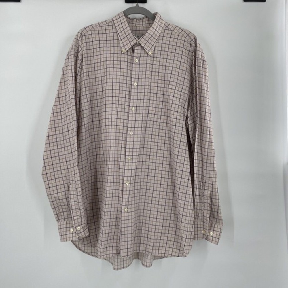 PETER MILLAR‎  Shirt Men's XL Check Button Down Long Sleeve